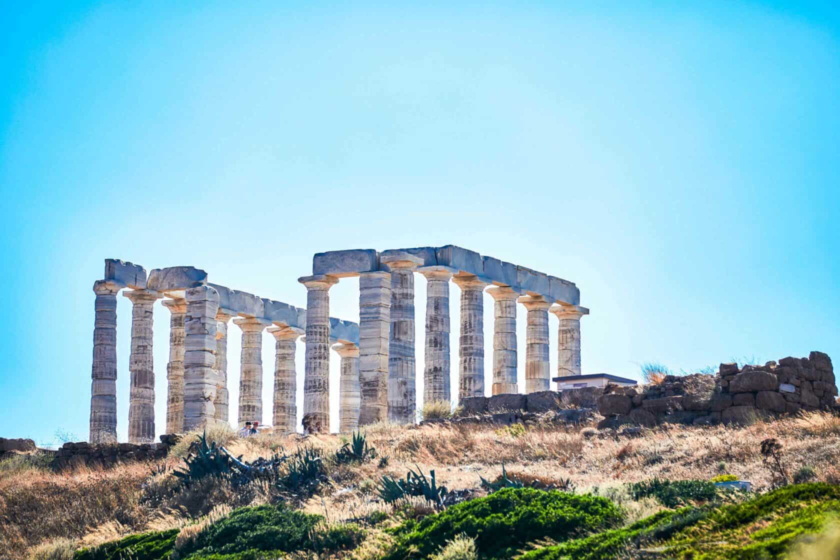 Greek ruins on a sunny day.