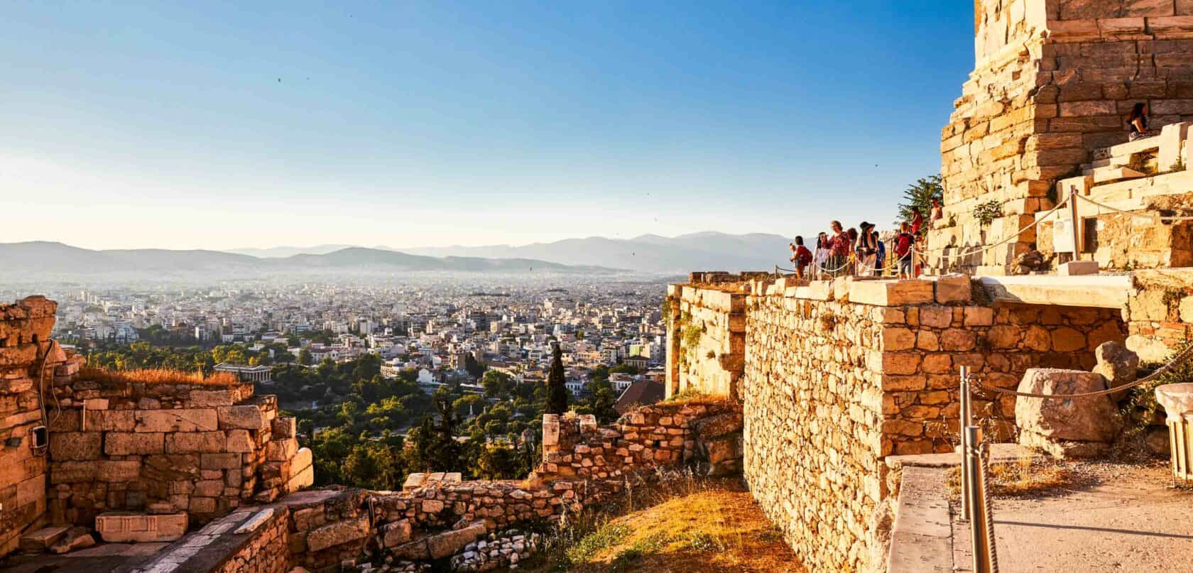 A view of Athens from a mountain.