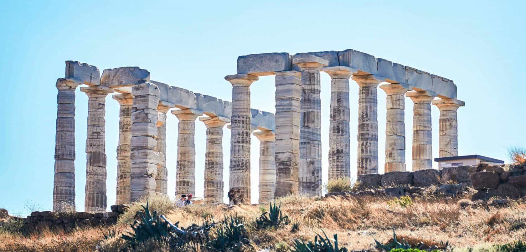 Greek columns in Athens, Greece.