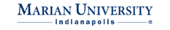Marian University logo.